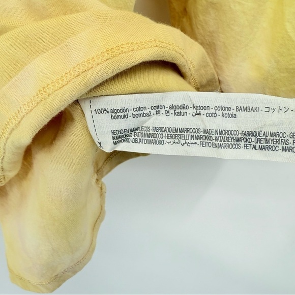 Zara NEW Yellow Tie-Dye Playsuit Jumpsuit Puff Sleeve V-Neck Size M - Picture 12 of 14